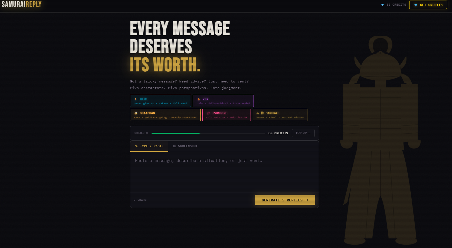 Samurai Reply